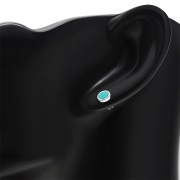  Turquoise Oval Silver Stud Earrings, e345